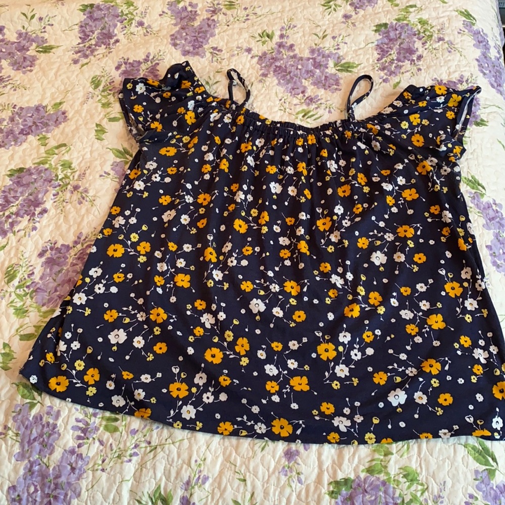 Michael Kors statement flower sleeve top